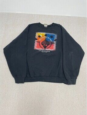 Vintage 90s Princess Cruises Solar Eclipse Sweatshirt Mens XL Black 1999